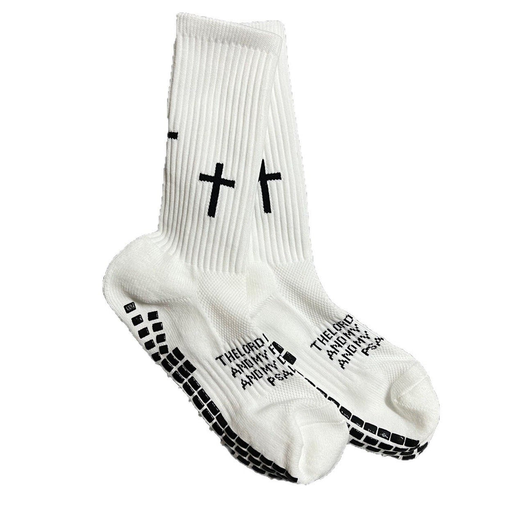 Christianartworkshop Biblical Quote Grip Soccer Unisex Socks: Walk Daily in Divine Guidance - image 7