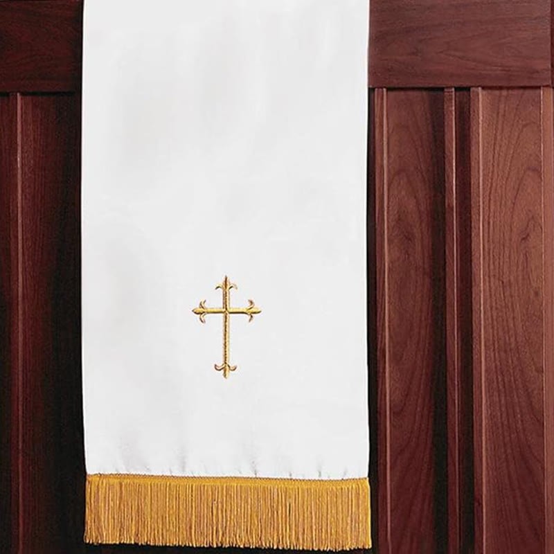 Christianartworkshop Complete Church Parament Set: Table Runner, Lectern Scarf & Bible Marker in Red and White - image 8