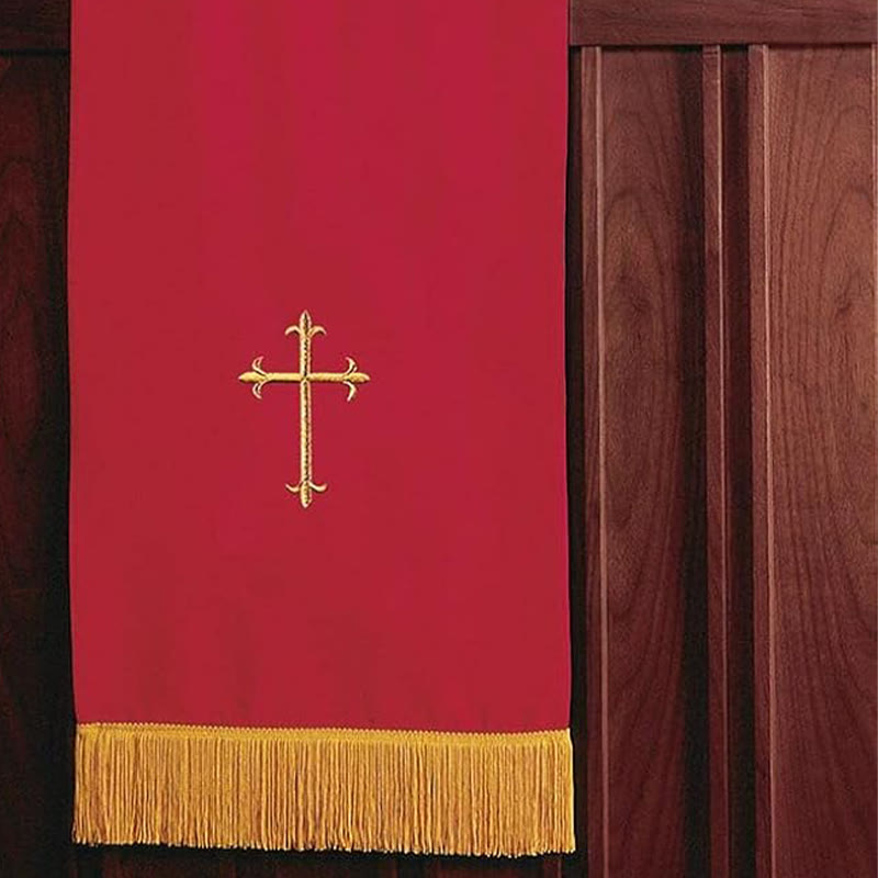 Christianartworkshop Complete Church Parament Set: Table Runner, Lectern Scarf & Bible Marker in Red and White - image 8