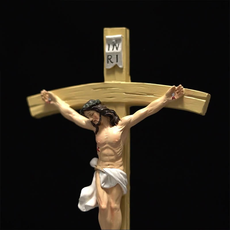Christianartworkshop Detailed Jesus Figure on Light Resin Crucifix: Sacred Decor - image 4