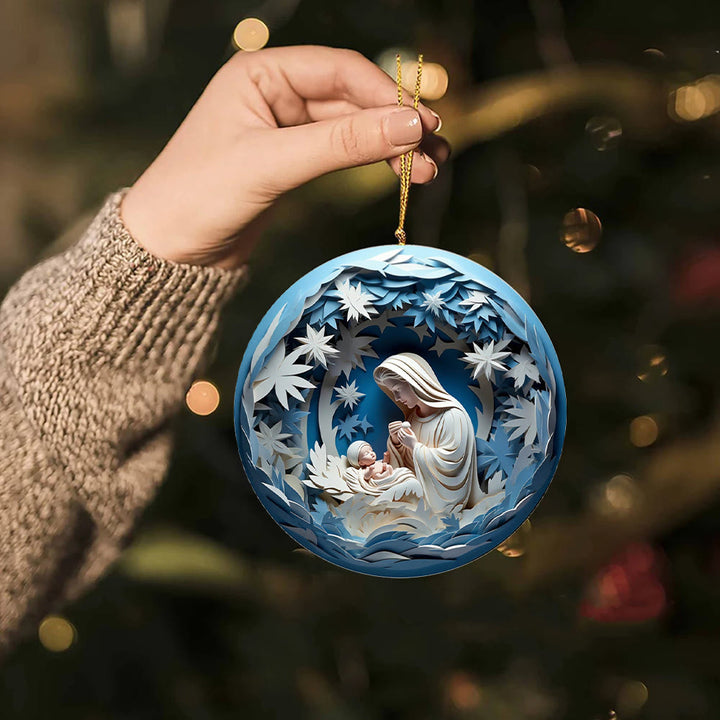 Christianartworkshop Sculptural Style Nativity Christmas Hanging Ornaments B - image 1