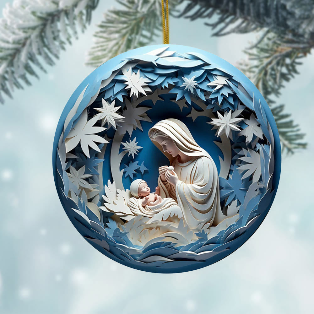 Christianartworkshop Sculptural Style Nativity Christmas Hanging Ornaments B - image 2