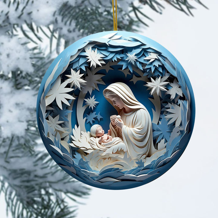 Christianartworkshop Sculptural Style Nativity Christmas Hanging Ornaments B - image 4