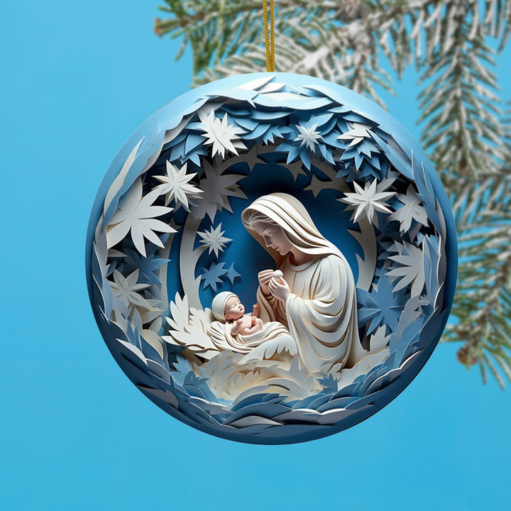 Christianartworkshop Sculptural Style Nativity Christmas Hanging Ornaments B - image 3