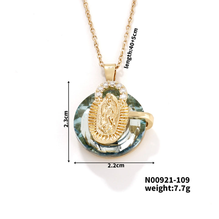 Christianartworkshop Multicolored Our Lady Crystal Necklaces: Faith - Filled Artistic Jewelry - D - image 7