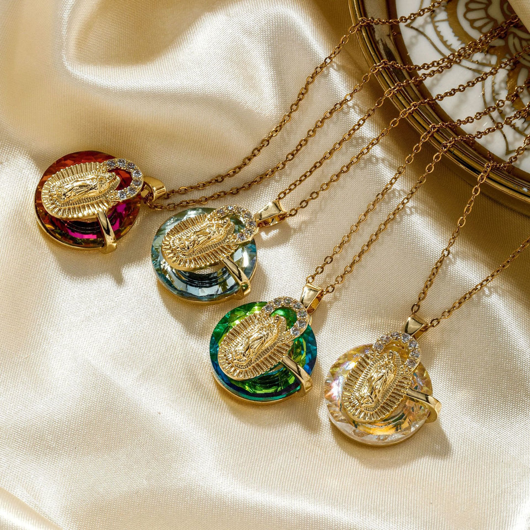 Christianartworkshop Multicolored Our Lady Crystal Necklaces: Faith - Filled Artistic Jewelry - image 1