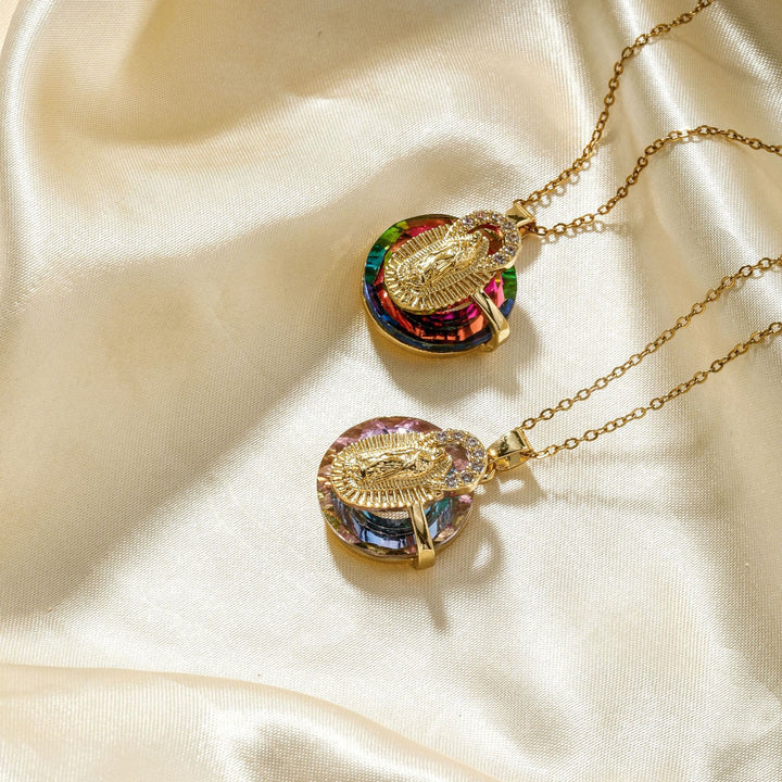 Christianartworkshop Multicolored Our Lady Crystal Necklaces: Faith - Filled Artistic Jewelry - image 3