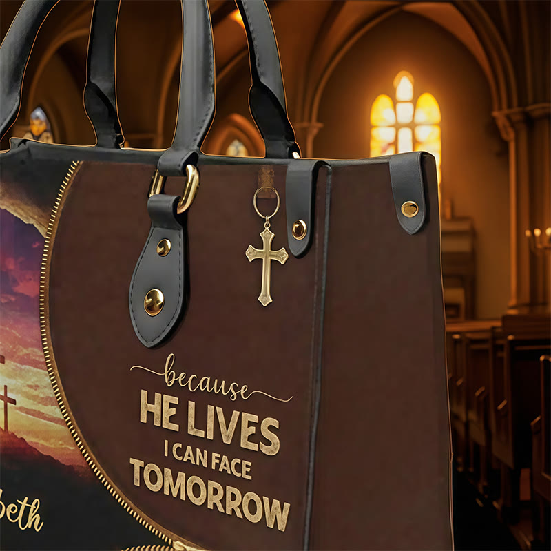 Christianartworkshop Elegant Daily Reminder Personalized Leather Handbag: Faith to Face Tomorrow - image 3