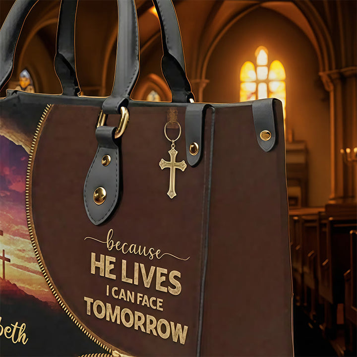 Christianartworkshop Elegant Daily Reminder Personalized Leather Handbag: Faith to Face Tomorrow - image 3