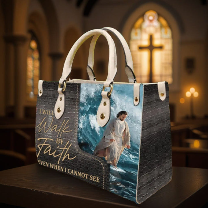 Christianartworkshop Spiritual Faith Personalized Leather Handbag with Jesus Art: Carry Divine Inspiration - image 2