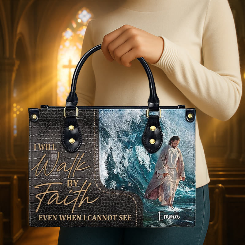 Christianartworkshop Spiritual Faith Personalized Leather Handbag with Jesus Art: Carry Divine Inspiration - image 4