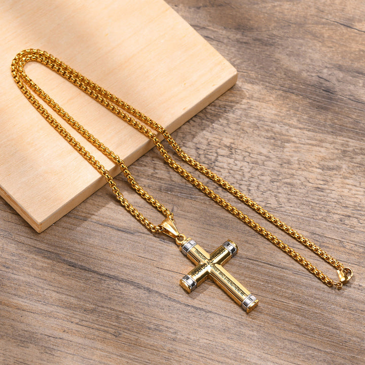Christianartworkshop Multi - Color Cross Necklace with Scripture: Personalized Faith Wear - Golden Cross with Lection - image 3