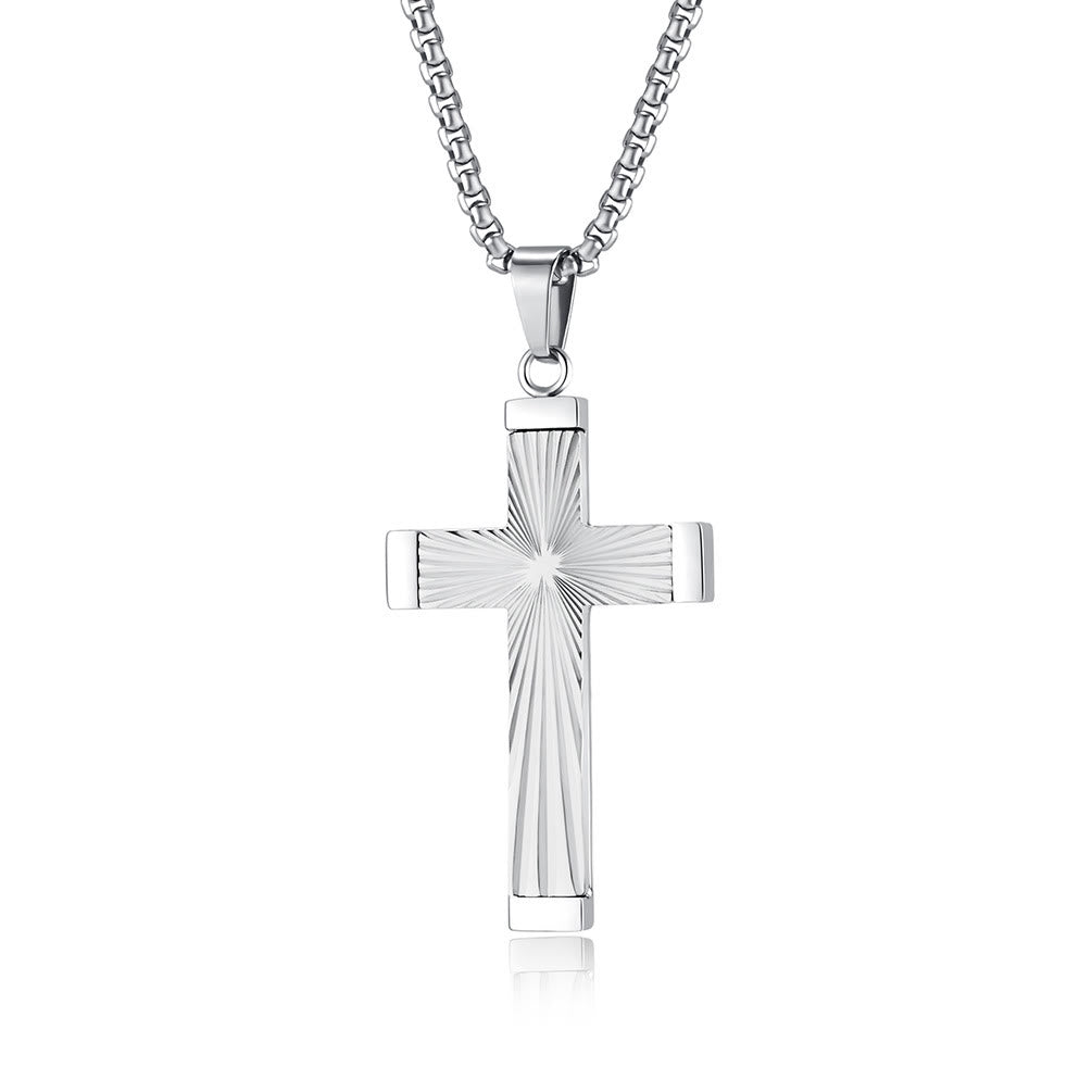 Christianartworkshop Three - Color Radiant Cross Pendant: A Fusion of Art and Belief - Silver - image 1