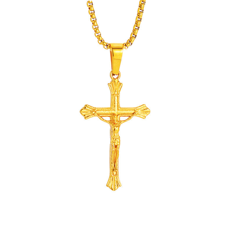 Christianartworkshop Tri - Color Jesus Crucifix Necklace: A Fusion of Faith and Stylish Hues - image 3
