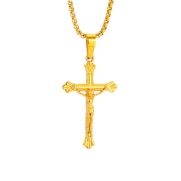 Christianartworkshop Tri - Color Jesus Crucifix Necklace: A Fusion of Faith and Stylish Hues - image 3