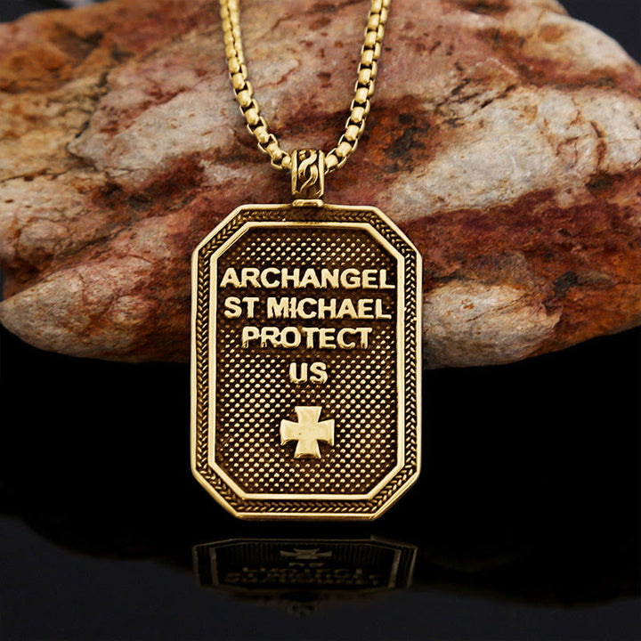 Christianartworkshop Classic Style St. Michael the Archangel Protection Stainless Steel Pendant Necklace - image 6