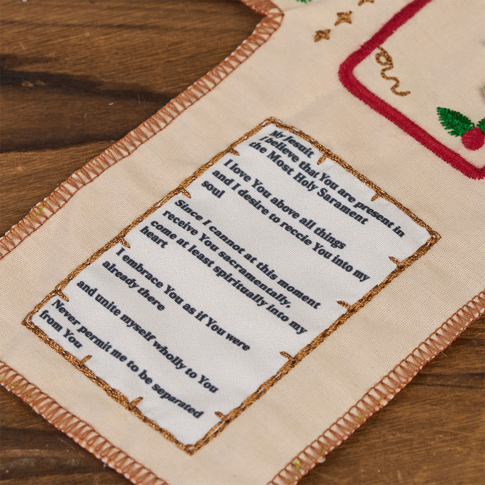 Christianartworkshop Classic Style Embroidered Fabric Pocket Shrine with Silver Cross Included Inside - image 6