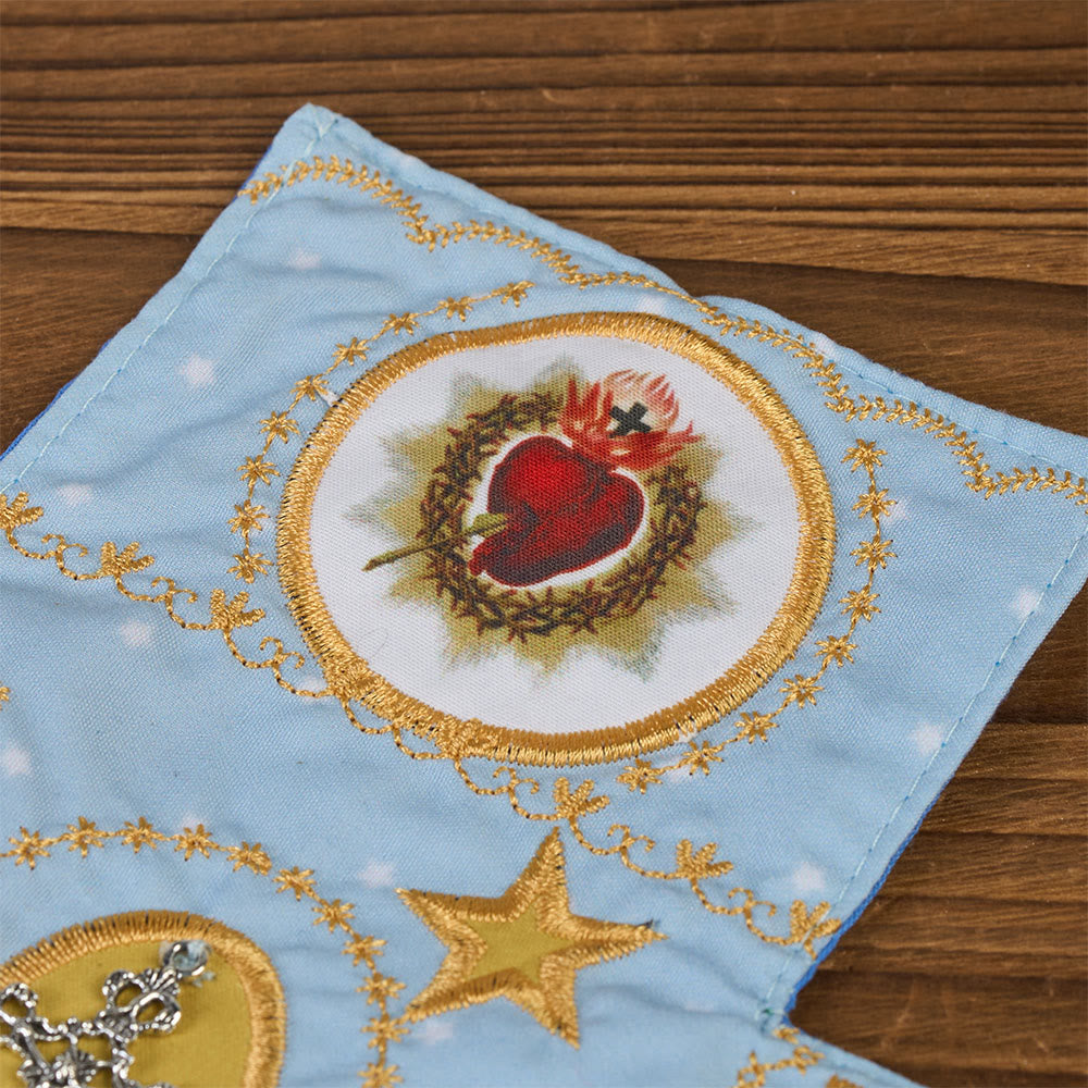Christianartworkshop Handmade Embroidered Fabric Cross with Charms: A Rare Fusion of Craftsmanship and Faith - image 29