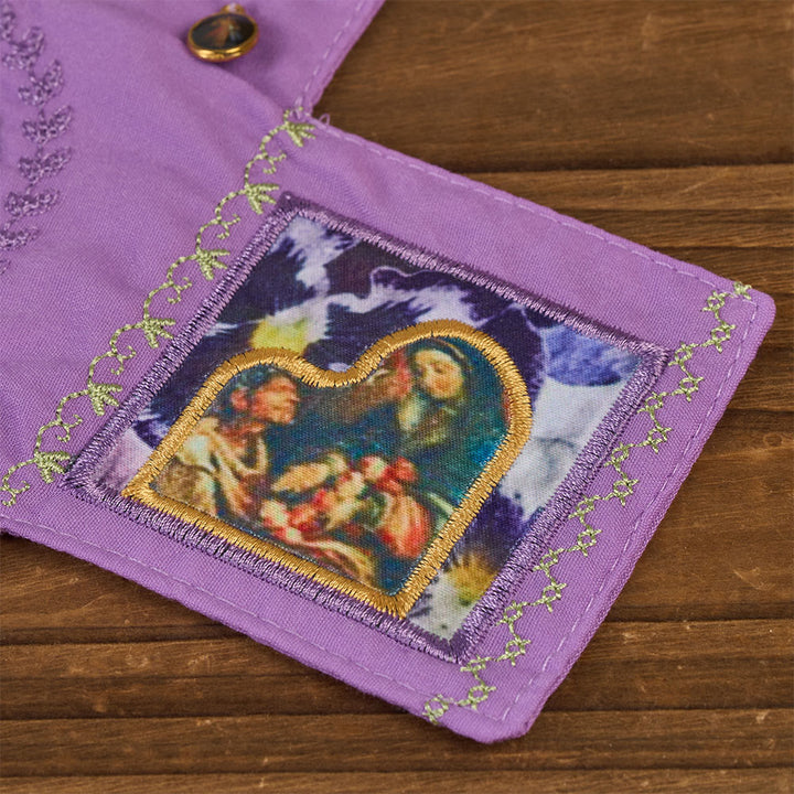 Christianartworkshop 4-Color Embroidered Fabric Pocket Shrine with Silver Cross Included Inside - image 24