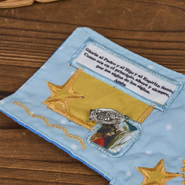 Christianartworkshop 4-Color Embroidered Fabric Pocket Shrine with Silver Cross Included Inside - image 26