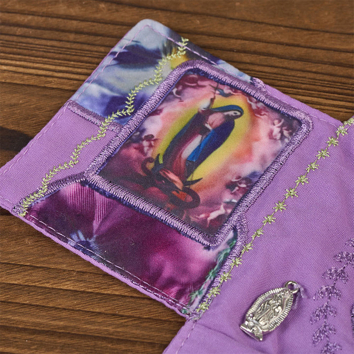 Christianartworkshop 4-Color Embroidered Fabric Pocket Shrine with Silver Cross Included Inside - image 22