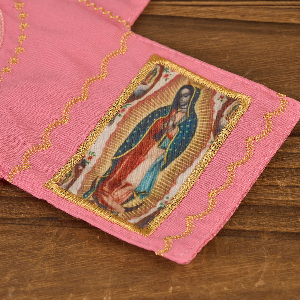 Christianartworkshop 4-Color Embroidered Fabric Pocket Shrine with Silver Cross Included Inside - image 19