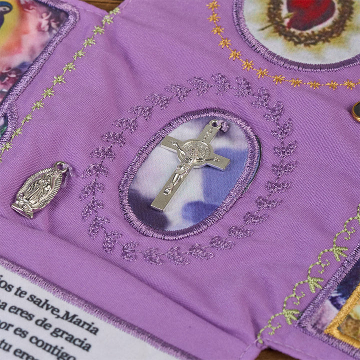 Christianartworkshop 4-Color Embroidered Fabric Pocket Shrine with Silver Cross Included Inside - image 23