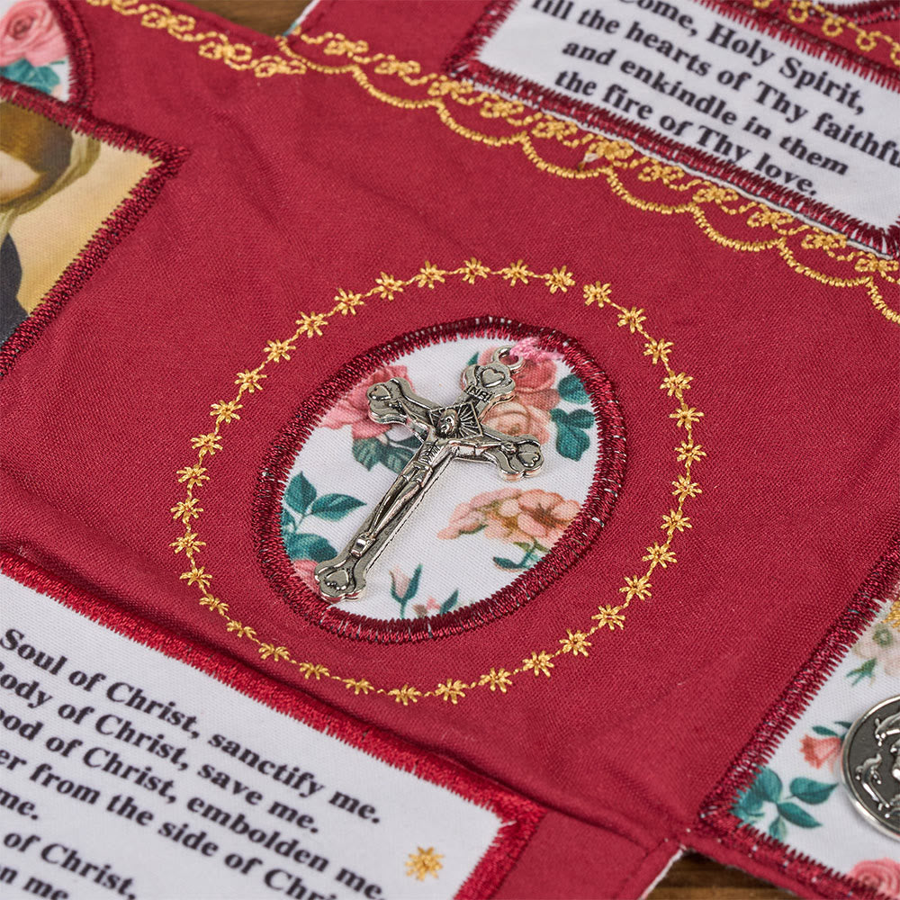 Christianartworkshop 4-Color Embroidered Fabric Pocket Shrine with Silver Cross Included Inside - image 13