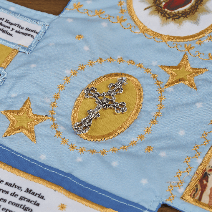 Christianartworkshop 4-Color Embroidered Fabric Pocket Shrine with Silver Cross Included Inside - image 27