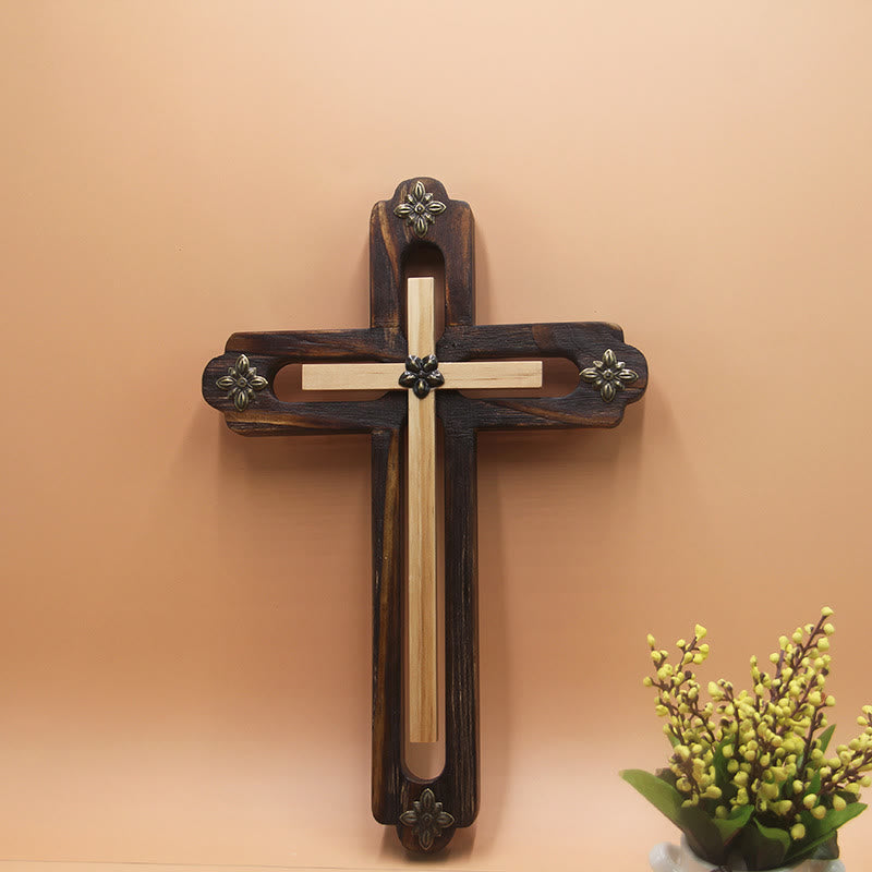 Christianartworkshop Everyday Display Double - Tone Wooden Cross Wall Ornament - Cross - image 0