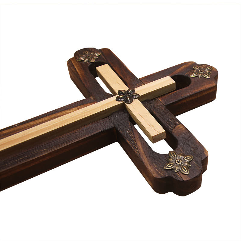 Christianartworkshop Everyday Display Double - Tone Wooden Cross Wall Ornament - image 2