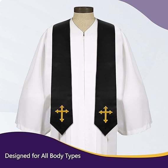 Christianartworkshop Classic Multi-Color Clergy Stole with Sacred Cross Detailing for Worship - image 1