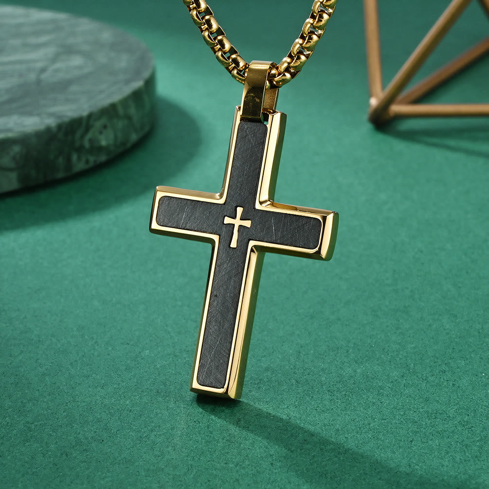 Christianartworkshop Multi - Style Two - Tone Cross Necklace: Blend of Faith and Chic Hues - Golden - image 1