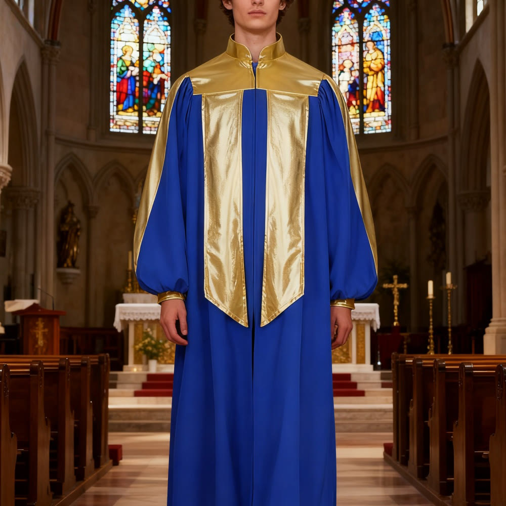 Christianartworkshop Golden-Embellished Clergy Robe: 7 Colors for Liturgical Elegance - image 0