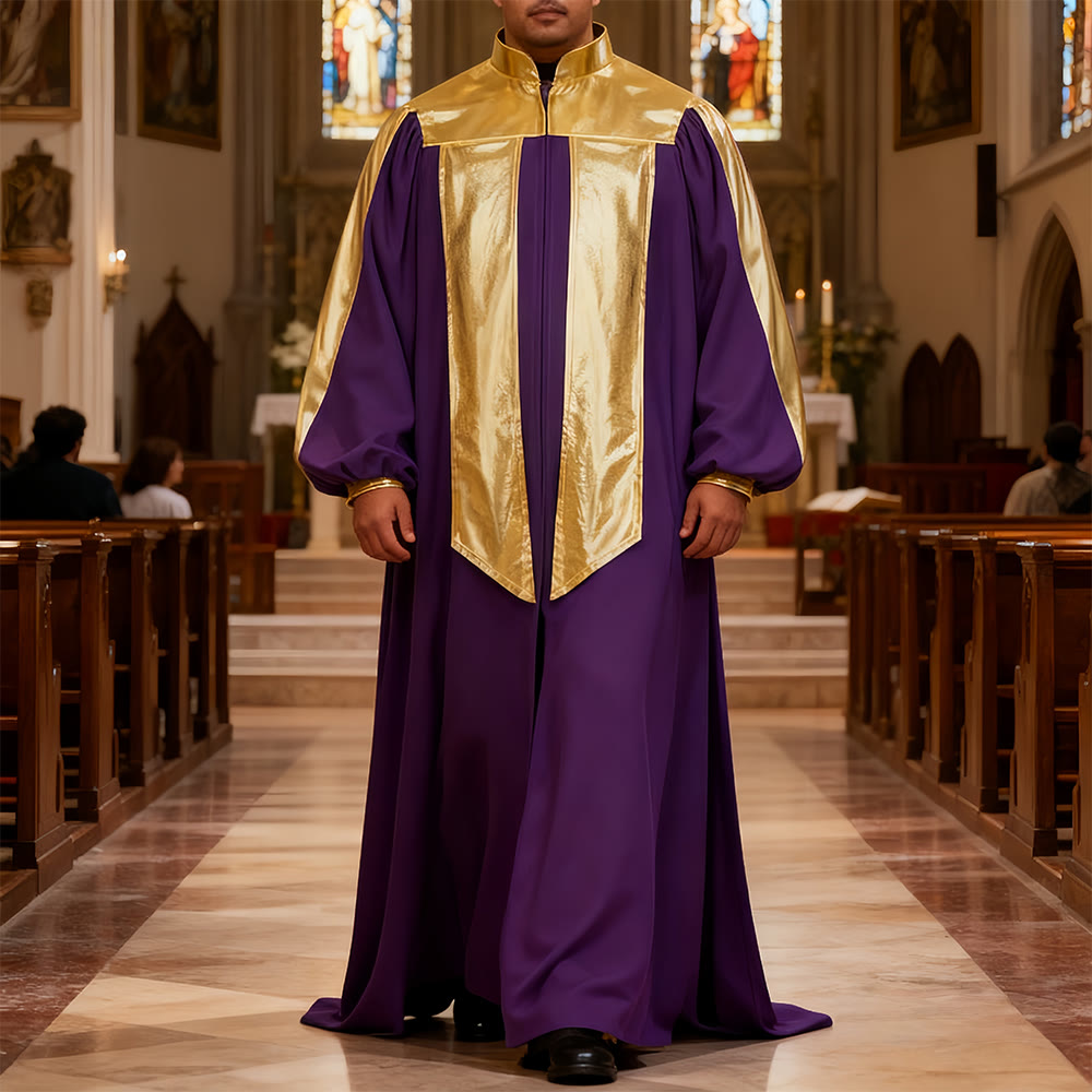 Christianartworkshop Golden-Embellished Clergy Robe in 7 Liturgical ...