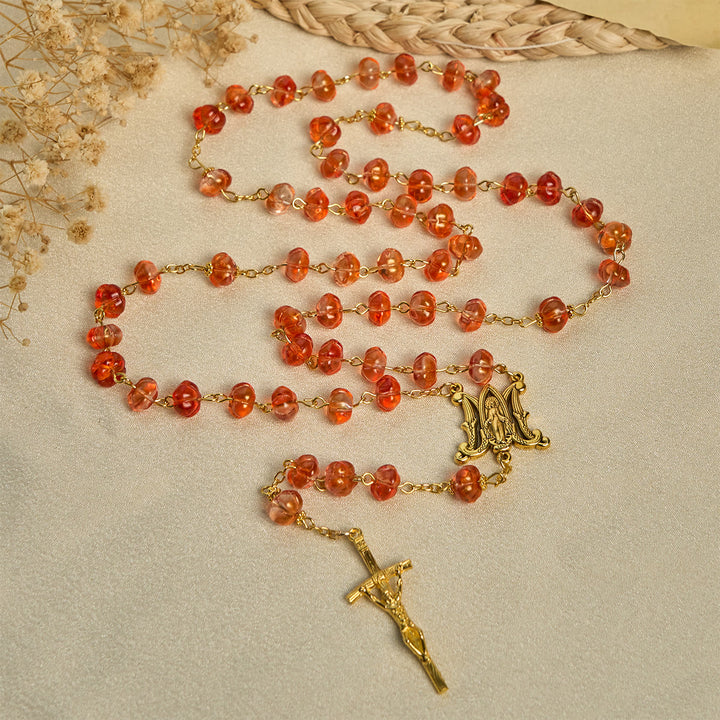 Christianartworkshop Thanksgiving Gift: Sacred Pumpkin Beads Rosary | Honoring God’s Grace in the Form of a Pumpkin - image 6