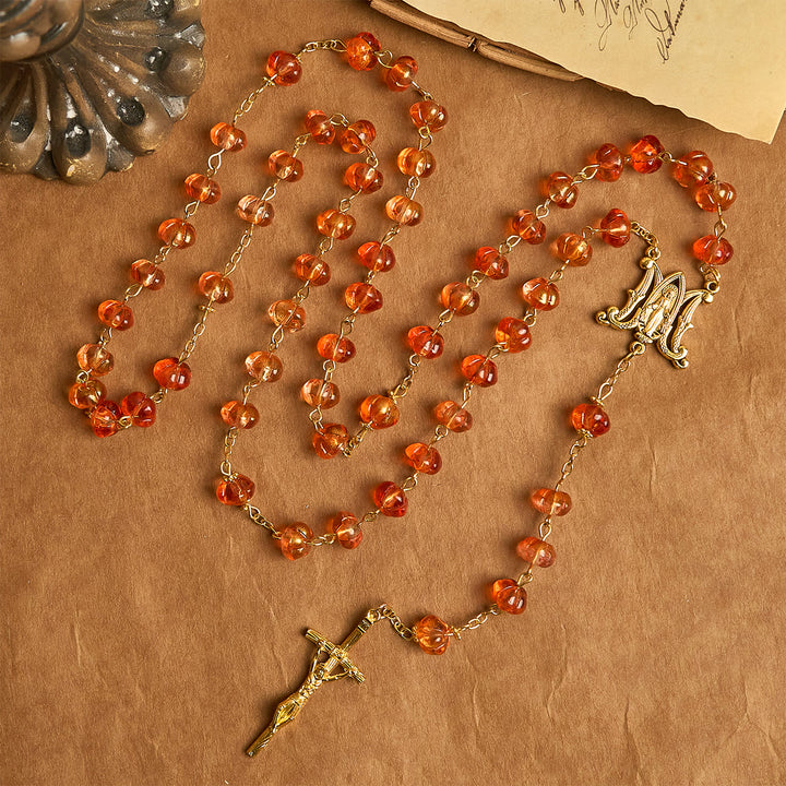 Christianartworkshop Thanksgiving Gift: Sacred Pumpkin Beads Rosary | Honoring God’s Grace in the Form of a Pumpkin - image 4