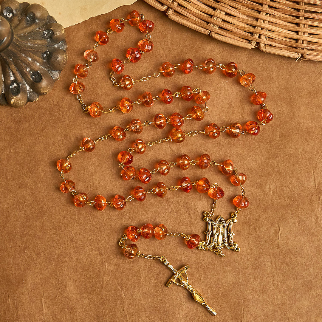 Christianartworkshop Thanksgiving Gift: Sacred Pumpkin Beads Rosary | Honoring God’s Grace in the Form of a Pumpkin - image 5