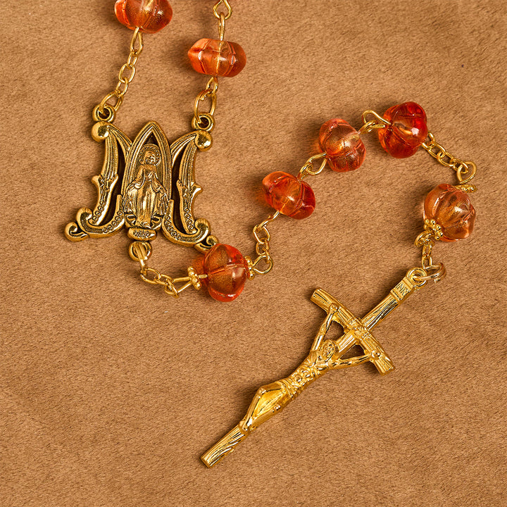 Christianartworkshop Thanksgiving Gift: Sacred Pumpkin Beads Rosary | Honoring God’s Grace in the Form of a Pumpkin - image 10