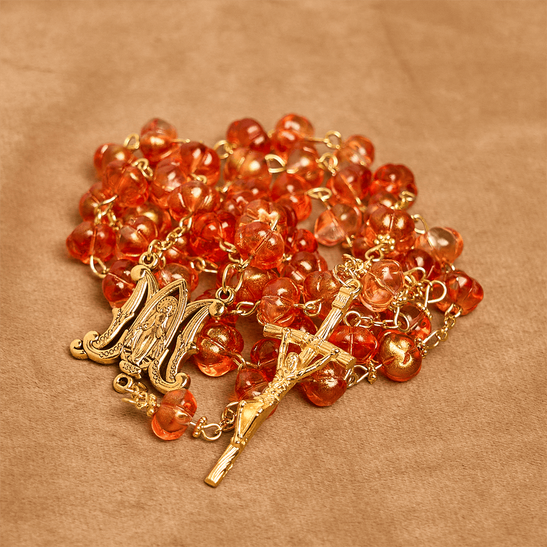 Christianartworkshop Thanksgiving Gift: Sacred Pumpkin Beads Rosary | Honoring God’s Grace in the Form of a Pumpkin - image 9