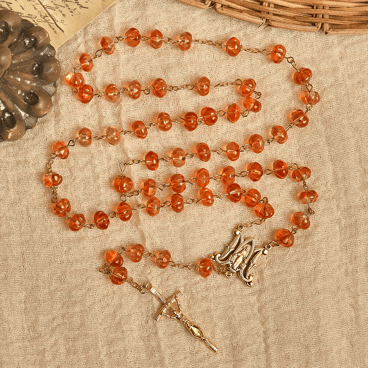 Christianartworkshop Thanksgiving Gift: Sacred Pumpkin Beads Rosary | Honoring God’s Grace in the Form of a Pumpkin - image 8