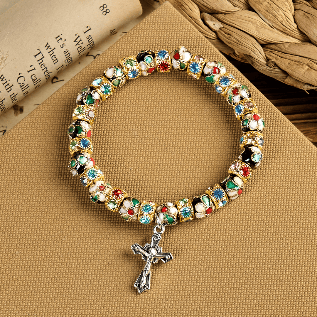 Christianartworkshop Handcrafted Cloisonné Beads Timeless Faith Bracelet: A Testament of Christ's Presence - image 8
