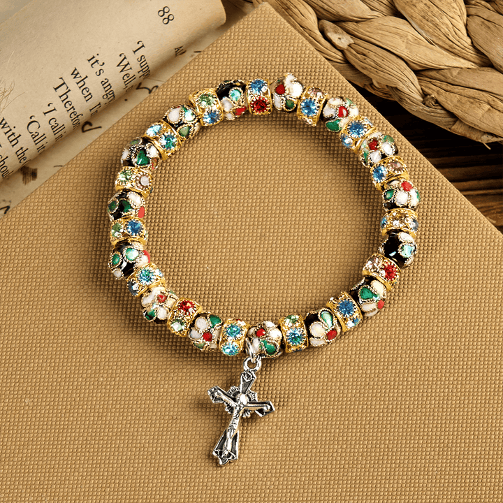 Christianartworkshop Handcrafted Cloisonné Beads Timeless Faith Bracelet: A Testament of Christ's Presence - image 8