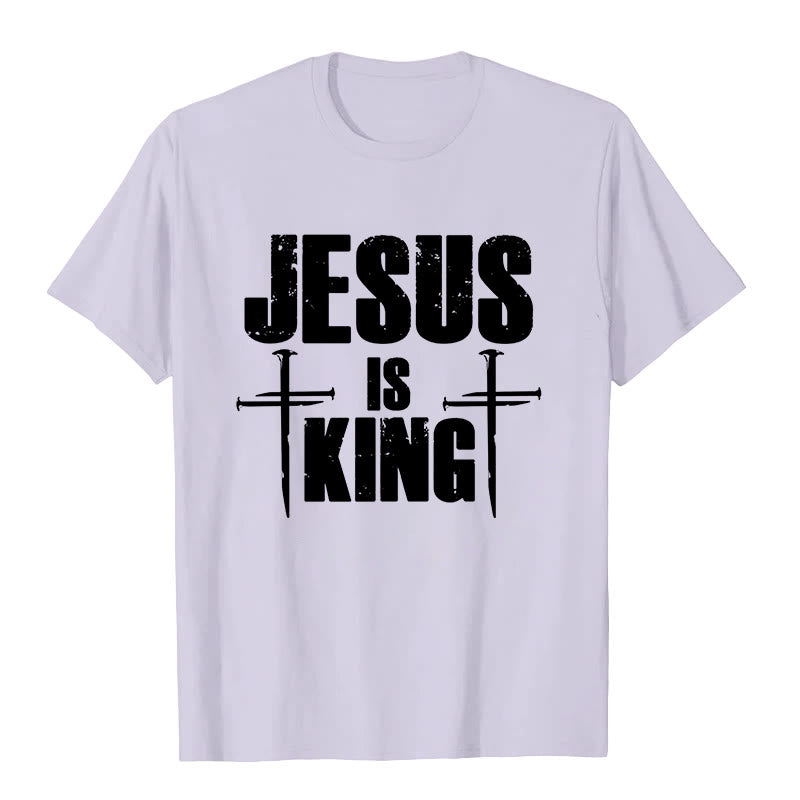Christianartworkshop Jesus Is King 3 Nails Cross Christian T-Shirt  - image 4