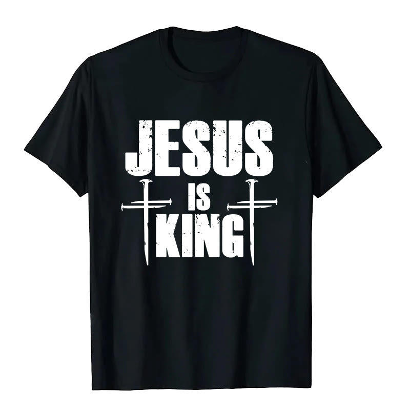 Christianartworkshop Jesus Is King 3 Nails Cross Christian T-Shirt  - image 5