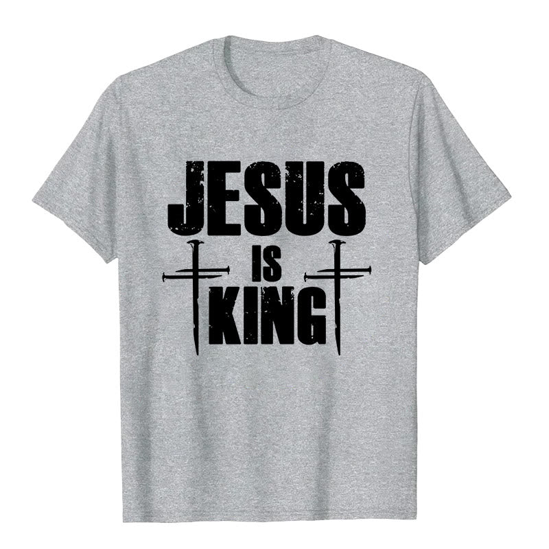 Christianartworkshop Jesus Is King 3 Nails Cross Christian T-Shirt  - image 8
