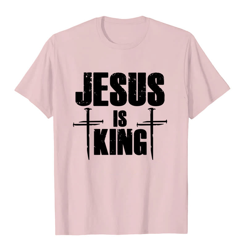 Christianartworkshop Jesus Is King 3 Nails Cross Christian T-Shirt  - image 6