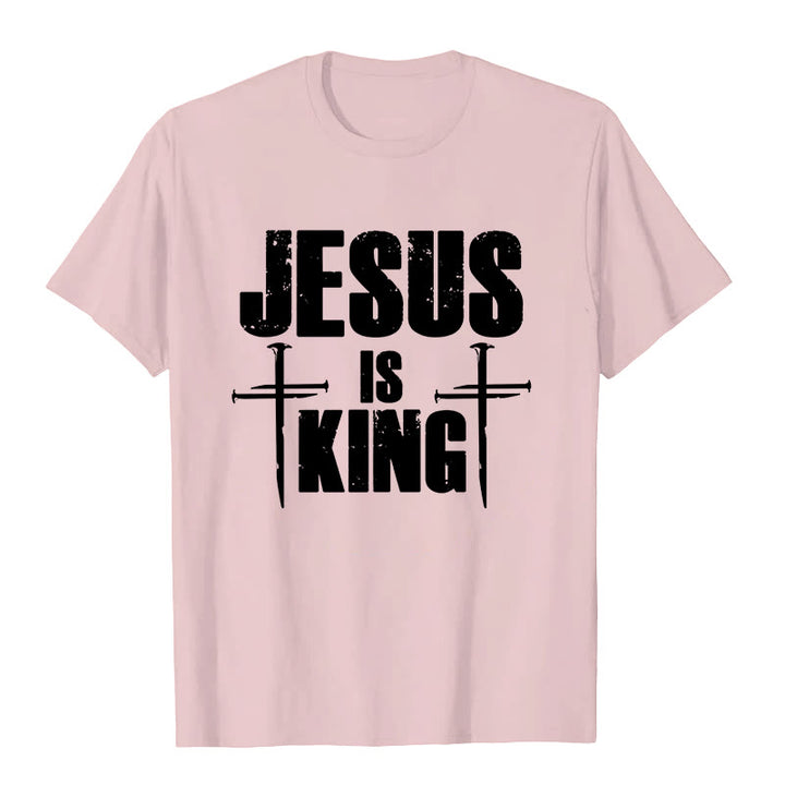 Christianartworkshop Jesus Is King 3 Nails Cross Christian T-Shirt  - image 6