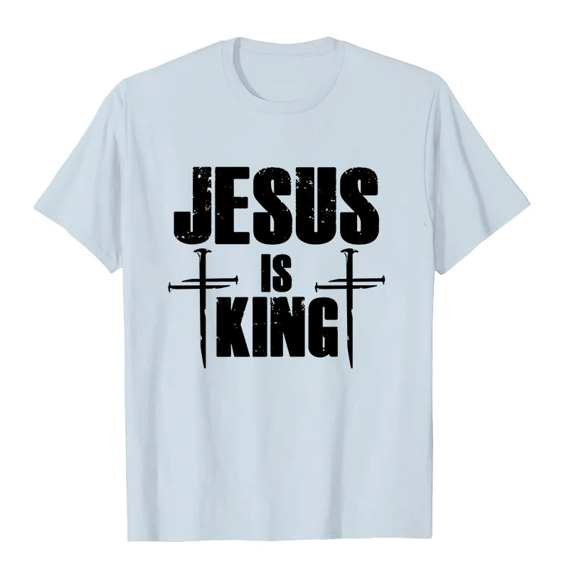 Christianartworkshop Jesus Is King 3 Nails Cross Christian T-Shirt  - image 7