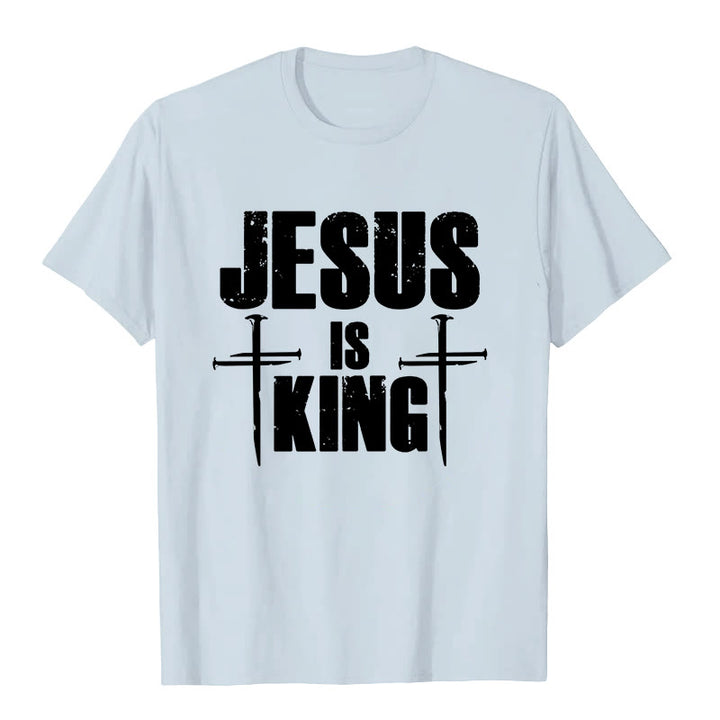 Christianartworkshop Jesus Is King 3 Nails Cross Christian T-Shirt  - image 7